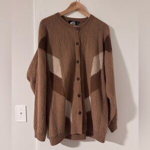 Oversized brown alpaca cardigan, vintage!